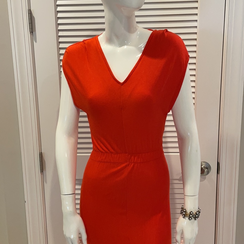 Fall Orange High-Low Hem Dress - Picture 4 of 9